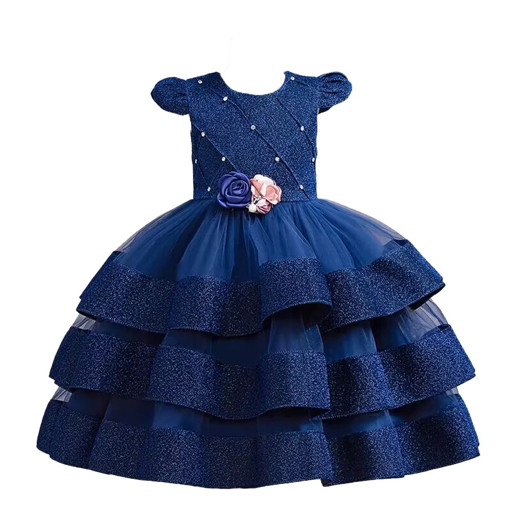 Kids Girls Elegant Tutu Flower Princess Party Dresses childrensterritory