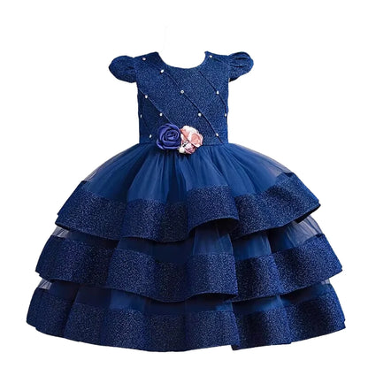 Kids Girls Elegant Tutu Flower Princess Party Dresses childrensterritory