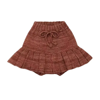 Toddler Girls Popcorn Chunky Knit Pullover Tops and Skirt Set childrensterritory