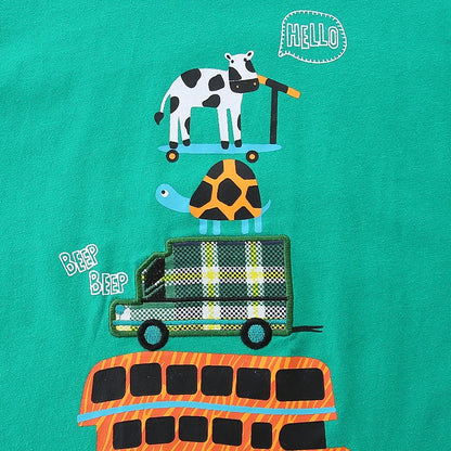 Boys Casual Cartoon Print Summer Clothing Set childrensterritory