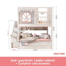Beautiful Kids Bunk Beds with Large Storage Space and Guardrail