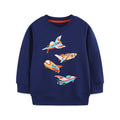 Cartoon Airplane Print Sweatshirts for Kids childrensterritory