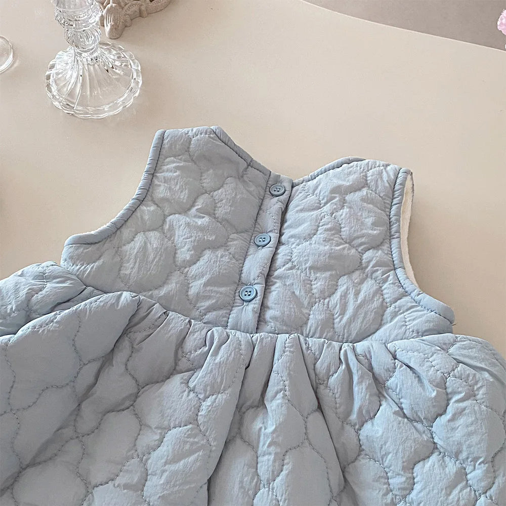 Baby Girls’ Elegant Sleeveless Winter Dress childrensterritory