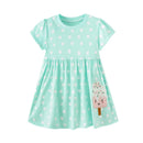 Kids Girls Cartoon Design Summer Party Dresses childrensterritory