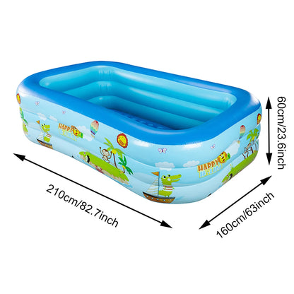 Rectangular Large Inflatable Swimming Pool Kids Outdoor Toy