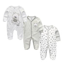 Long Sleeve Overall Printed Baby Zipper Rompers