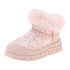 Princess Girls Glittering Fashion Warm Fur Boots childrensterritory