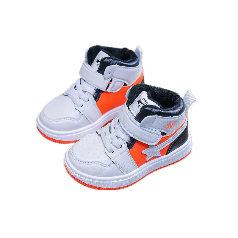 Star Pattern Colorful Plush Warm Kids Cotton Sneakers childrensterritory
