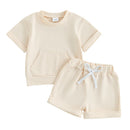 Baby Boys Short Sleeve Pocket T-Shirt and Elastic Shorts 2 Piece Outfits childrensterritory