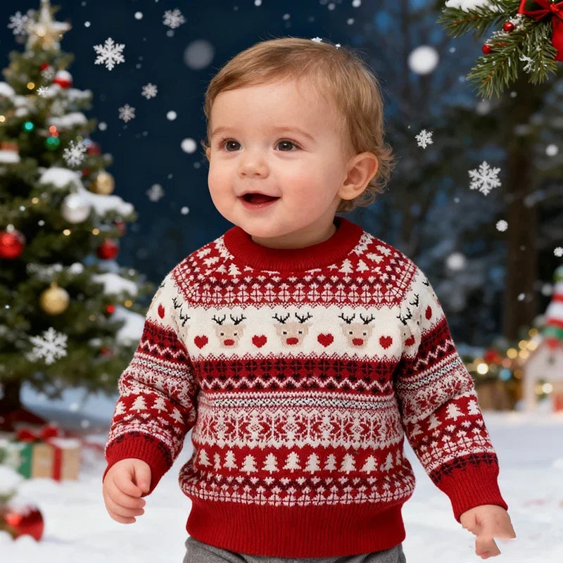 Kids Round Neck Long Sleeves Winter Sweater childrensterritory