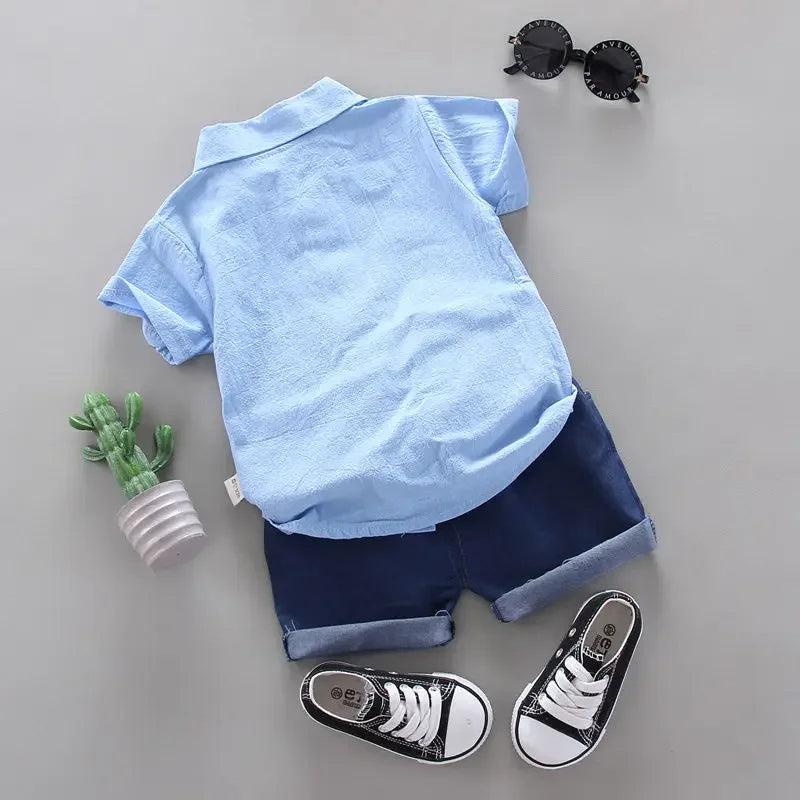 Little Boys Girl Cartoon Shirts and Shorts, 2 Pieces/Set childrensterritory