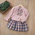 Girls' Bow Design Elegant Winter Dresses childrensterritory