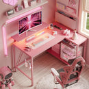 Corner Computer Desk with Reversible Storage Shelves childrensterritory