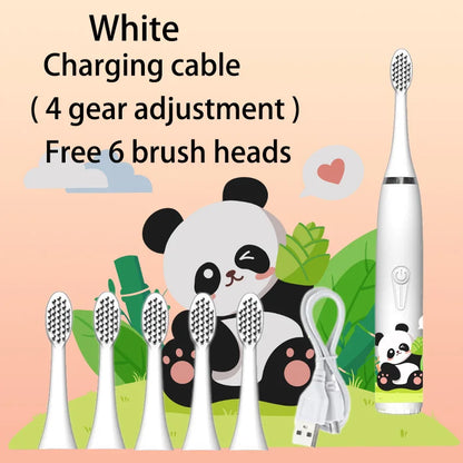 Electric Tooth Brush for Kids with 6 Soft Nozzles childrensterritory
