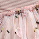 Bowknot Floral Embroidered Mesh Dress for Baby Girl's Events childrensterritory
