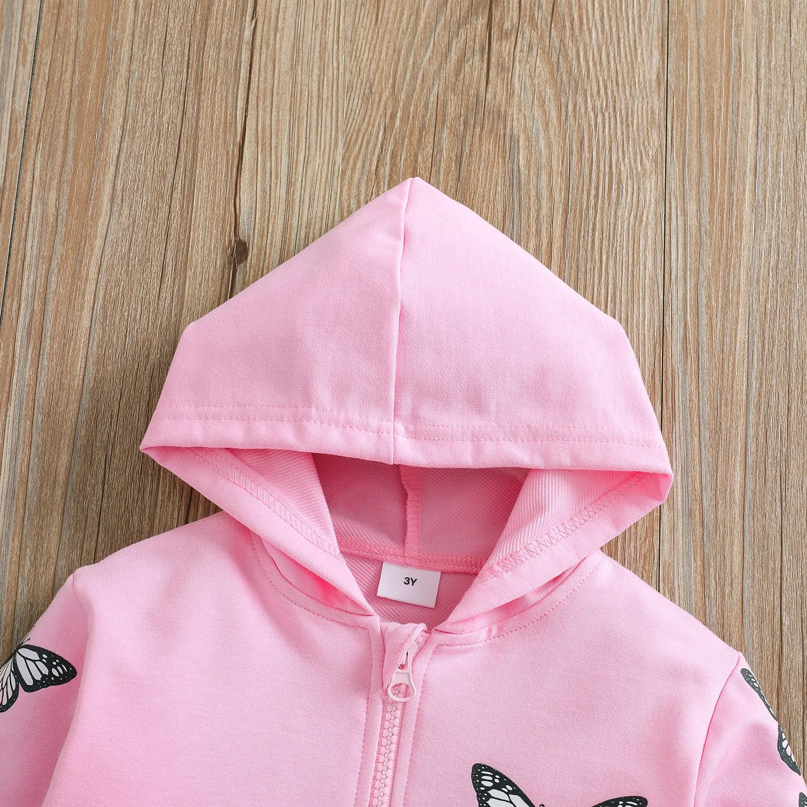 Toddler Girls Butterfly Design Hooded Cotton Sweater childrensterritory