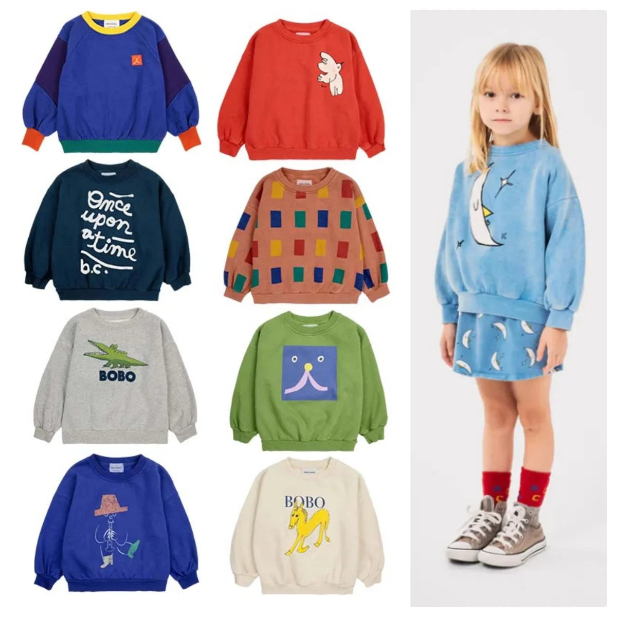 Kids Long-sleeved Round Neck Printed Sweatshirts childrensterritory