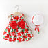 Baby Girl Big Bow Floral Princess Dress with Hat childrensterritory