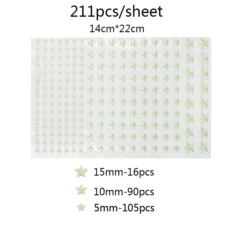 3D Fluorescent Glow in the Dark Wall Decal For Kids Room