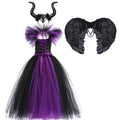 Kids Girls Demon Queen Maleficent Halloween Costume