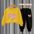 Heart Print 2 Pcs Warm Tracksuits for Kids childrensterritory