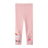 Rainbow Flower Print Cotton Pink Leggings For Kids Girls childrensterritory