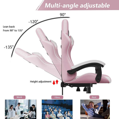 Adjustable Gamer Chairs with Lumbar Cushion + Headrest childrensterritory
