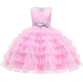 Kids Girl Fluffy Flower Wedding Birthday Party Dresses