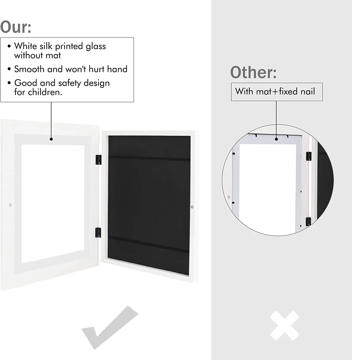Kids Art Frames Changeable Display with Magnetic Front Open