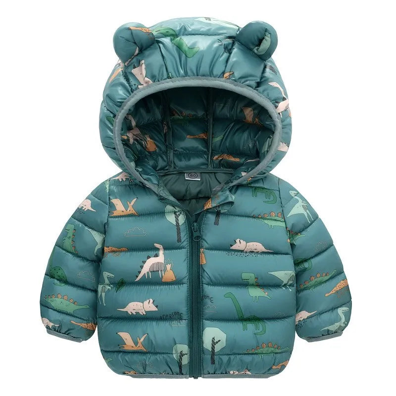 Baby Kids Cartoon Design Puffer Winter Jacket