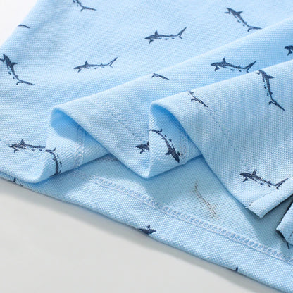 Kids Boys Cartoon Sharks Print Casual Summer T-Shirts childrensterritory