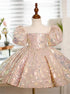 Baby/Kids Girls Glitter Sequin Short Communion Dress childrensterritory