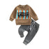 Letter Cow Print Baby Boy Sweatshirt and Trousers Set childrensterritory