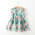 Little Girls Elegant Floral Print Summer Dresses childrensterritory