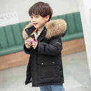 Boys Zipper Hooded Fur Collar Design Warm Jackets childrensterritory