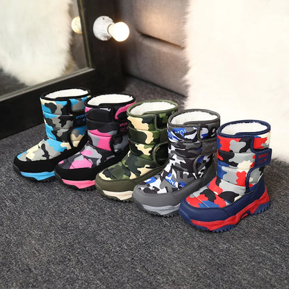 Kids Rubber Sole Outdoor Waterproof Long Snow Boots childrensterritory