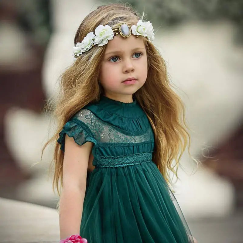 Kids Girls Lace Design Bohemia Style Summer Princess Party Dresses childrensterritory