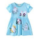 Cartoon Embroidery Design Kids Girls Summer Dresses childrensterritory