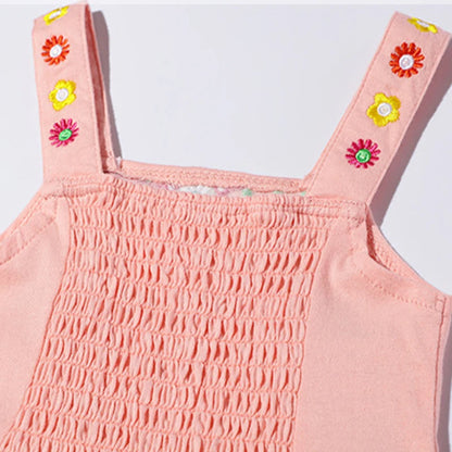 Kids Girls Floral Embroidery Summer Beach Dresses childrensterritory