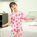 Kids Cartoon Print Short Sleeves Summer Pajamas Sets childrensterritory
