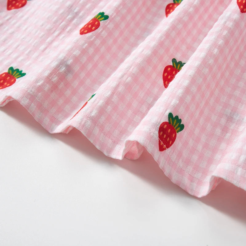 Little Girls Cartoon Strawberry Dresses for Summer childrensterritory