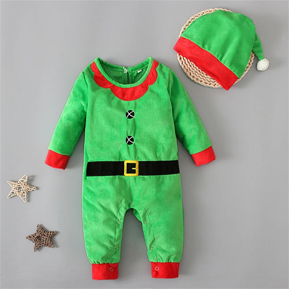 Newborn Baby Santa Claus Romper with Hat for Christmas childrensterritory
