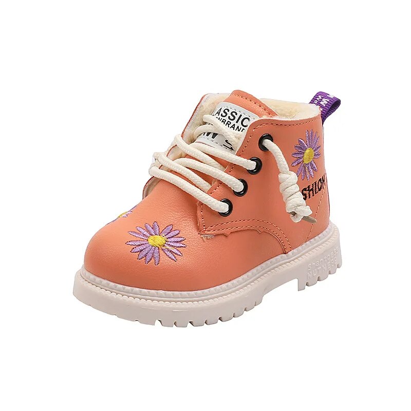 Baby/Kids Girls Boys PU Leather Lace-Up Ankle Boots childrensterritory