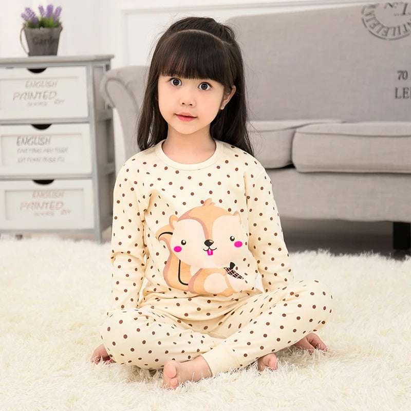 Kids Boys Girls Cartoon Print Tops + Pants Sets Sleepwear childrensterritory