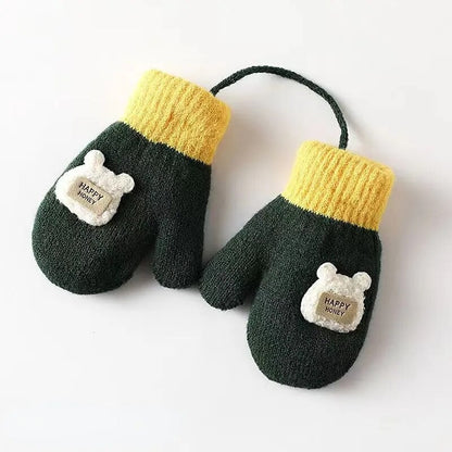 Cartoon Design Knitted Warm Gloves for Baby/Kids childrensterritory