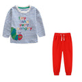 Kids Cartoon Animals and Letter Print 2 Piece Suit Sets childrensterritory