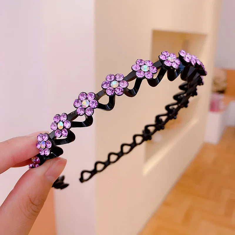 Pearl &amp; Rhinestone Decorated Non-Slip Hairbands for Girls