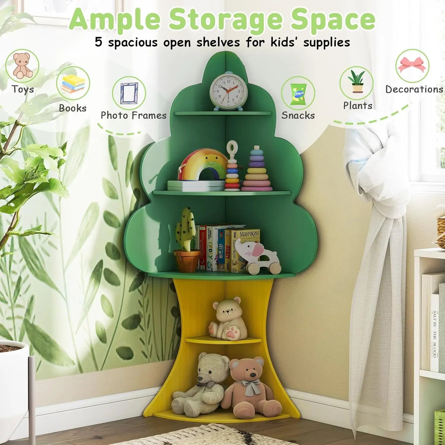 Multi-Functional Tree Design Bookshelf For Kids' Room