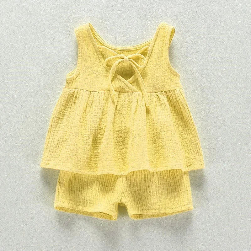Sleeveless Frock Design Baby Girls Summer Outfit