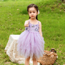 Kids Girls A-line Elgeant Feather Appliques Party Dress childrensterritory